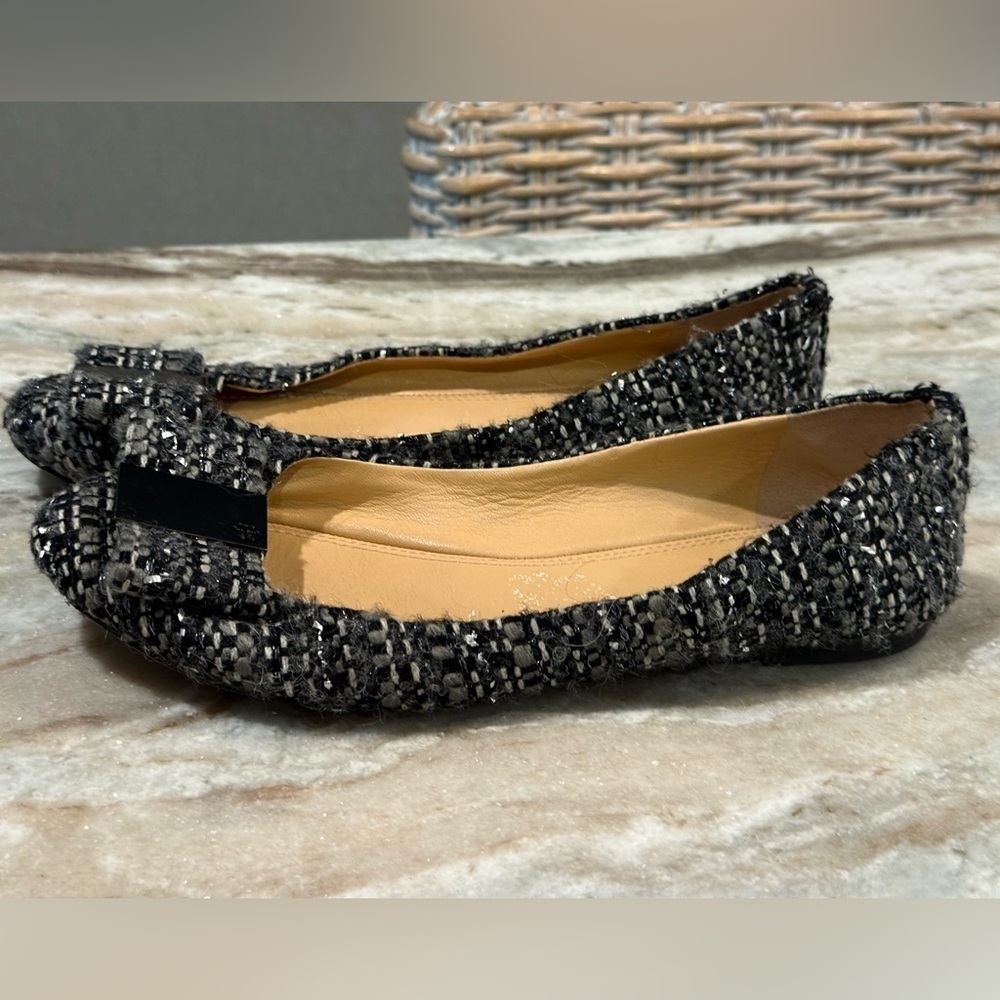 Women’s TORY BURCH grey tweed flats- Size 8.5 - Picture 7 of 9